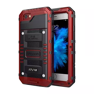 Funda Waterproof Para iPhone 7 / iPhone 8 Rojo Metal