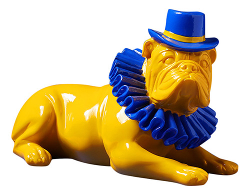 Figura De Resina Con Forma De Perro Estilo Bulldog En Color,