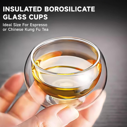Juego 4 Tazas De Té - Aisladas Doble Pared - 4 Oz - Borosili