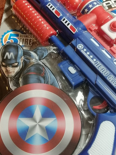 Imagen 1 de 9 de Arma Capitán América Lanza Pelotas. 37 Cm.
