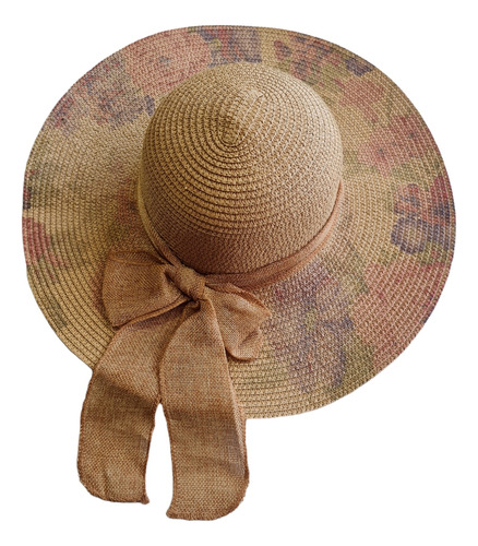 Sombrero Verano Playa Mujer Para Sol Visera Plegable Flores.