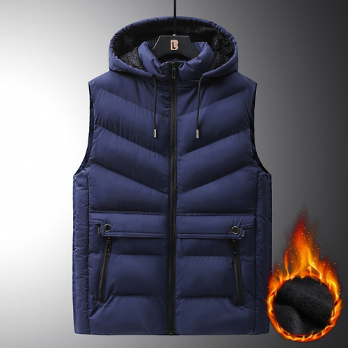Chaleco L Para Hombre, Chaleco Con Forro Polar, Gorro De ALG