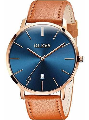 Olevs Reloj De Pulsera Para Hombre, Ultradelgado, Minimalist