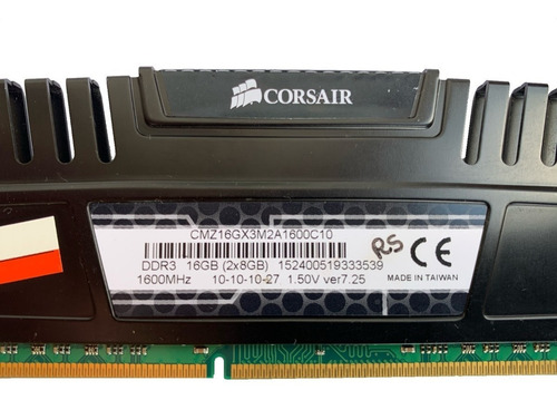 Memória Ram Vengeance 16gb 2x8gb Corsair Cmz16gx3m2a1600c10