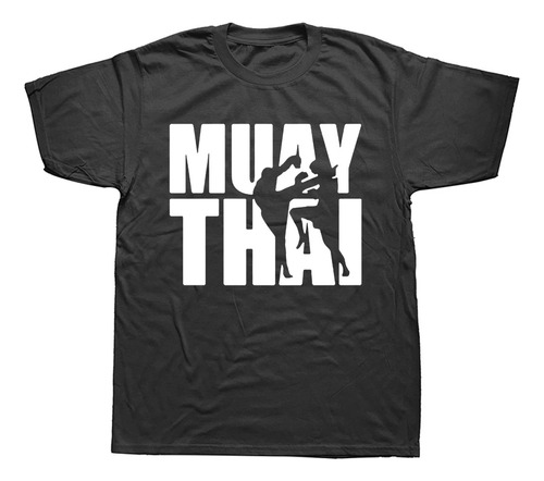 Camiseta De Algodón Con Estampado Muay Thai Para Hombre