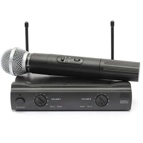 Microfone Duplo S/ Fio Uhf Wireless Profissional Lelong 906