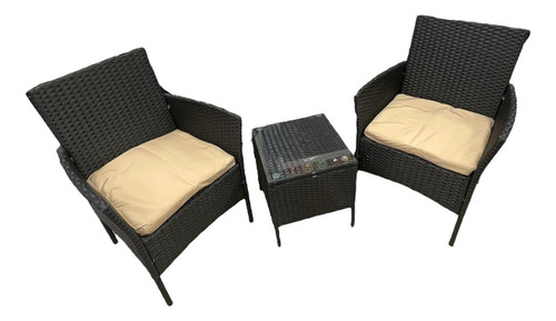 Juego Living Jardín Mesa + 2 Sillones De 1 Cuerpo