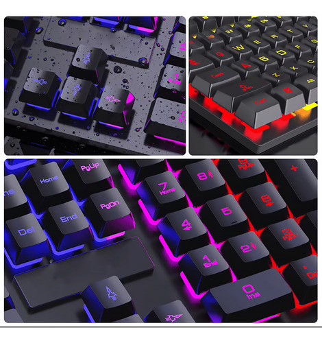 Kit Teclado E Mouse Gamer Led Rgb Com Fio Usb Anti-ghosting