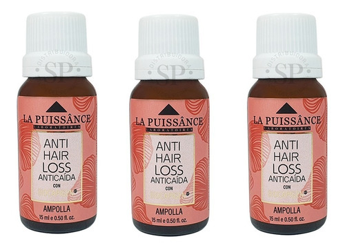  Kit 3 Ampollas Anticaída Hair Loss Crecimiento La Puissance