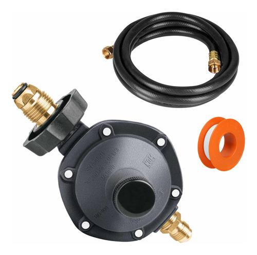 Kit Regulador De Gas Con Maneral + Manguera Reforzada 2 Mts