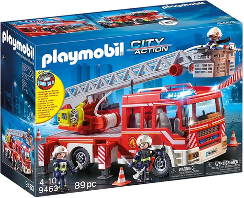Juego Playmobil City Action Camión De Bomberos Con Escalera Cantidad de piezas 89