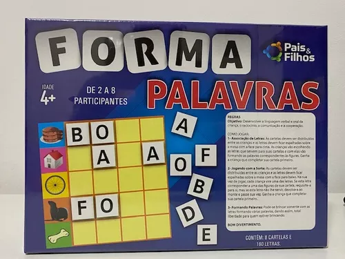 Jogo Forma Palavras Pato Mala com 8 Cartelas e 160 Letras