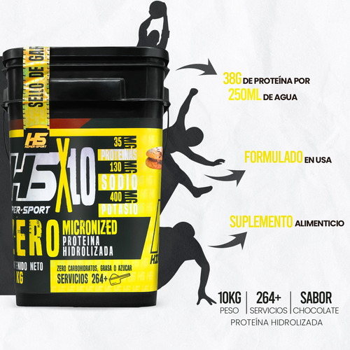 Proteína Hidrolizada 10kg Hiper Sport Varios Sabores Galleta
