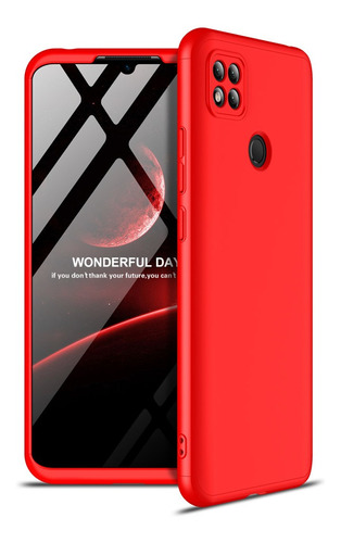 Funda Para Teléfono Móvil Redmi 9c De 360 Grados, Color Rojo