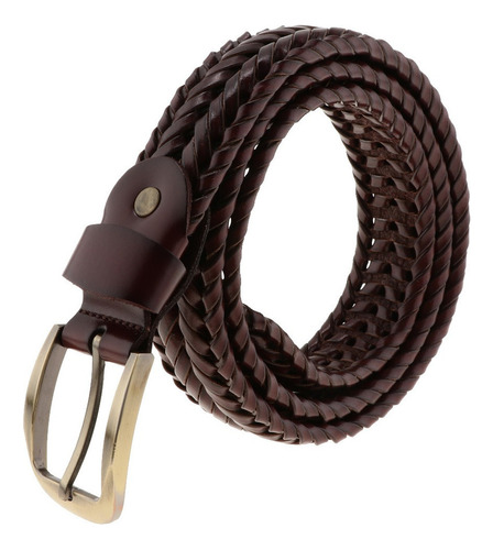 Cinturón De Material Cuero Tranzado Con Hebilla Reversible 1