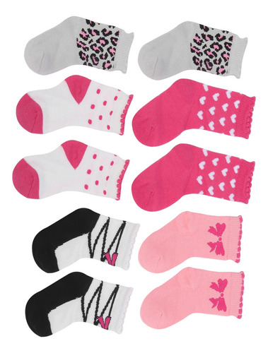5 Pares De Algodón Multicolor Recién Nacido Bebé Bebé Niño N