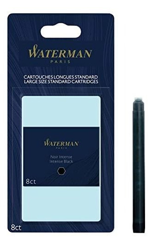 Cartuchos Tinta Negra Waterman, Largos, 8 Uds.