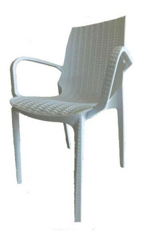 Oferta Silla Reforzada Simil Rattan Color Blanca Con Apoya B