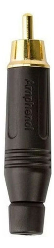 Conector Rca Macho Cabo - Pt Cor Preto/Dourado