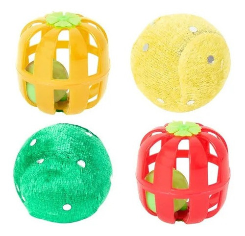 Pack De 4 Pelotas De Goma Para Gatos Rascals X Mayor Petshop