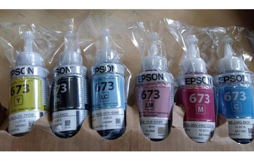 Tinta Epson Original 673 L800, L805, L850, L1800 , 6 Colores