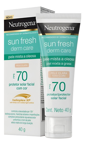 Protetor Solar Neutrogena Fps70 Sun Fresh 40g Sem Cor