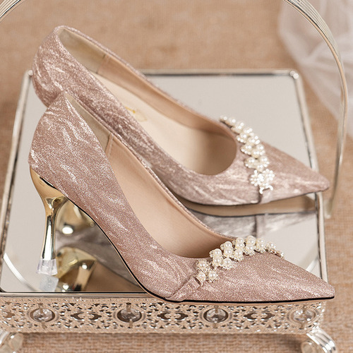 Zapatos De Boda De Tacón Alto De Cristal Para Mujer