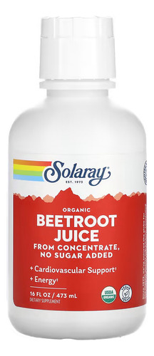 Solaray, Zumo De Remolacha Orgánica 473 Ml 16 Oz. Líq Sabor Sin Sabor