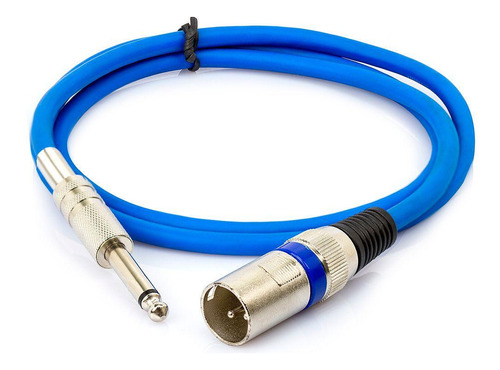 Cabo P10 Para Xlr Macho Azul Estéreo 3 Metros