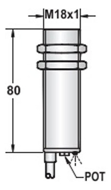 Sensor Capacitivo 18 Mm Pnp N.a.+n.c. Sn = 2-8 Mm Cable 2m
