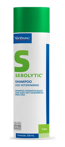 Sebolytic Shampoo Dermatologico Para Cães Virbac 250ml