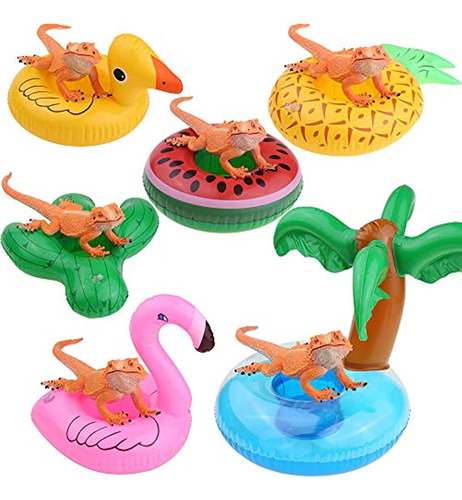 Yuyuso 6 Pack Barbudo Dragón Lagarto Baño Flotador Bañera De