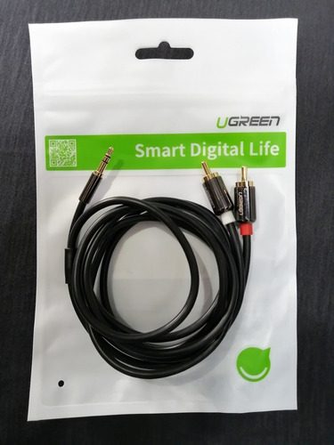 Imagen 2 de 10 de Cable Auxiliar De Audio 3.5mm A Rca Ugreen 2m Chapado Oro