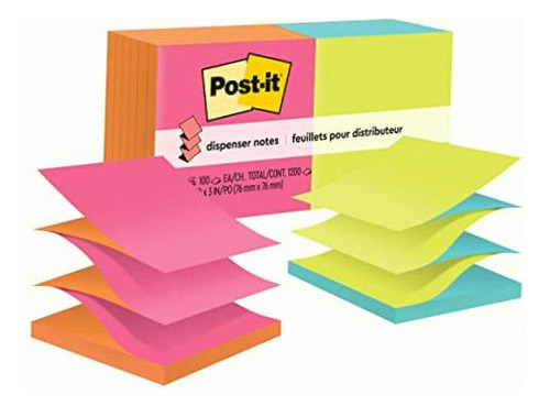 Post-it Pop-up Notas De 7.62 Cm X 7.62 Cm, Colección Color Multicolor