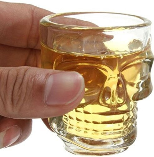 Circleware Skull Face - Vasos De Chupito De Whisky Con Base 