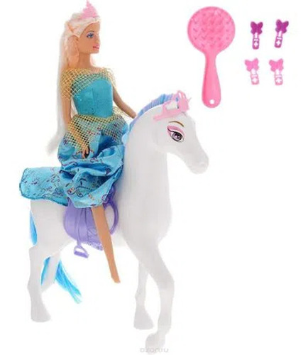 Muñeca Paloma Y Su Caballo Real Princesa Peine Niña Juguete