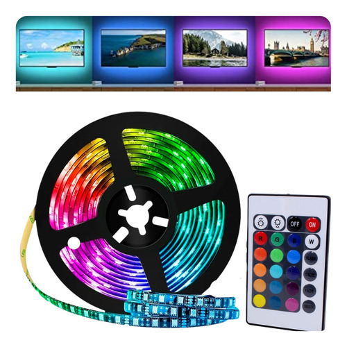 Tira Led Rgb 2mts 60 Leds Usb Rgb Multicolor Control Remoto