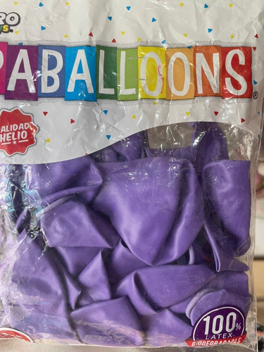 Bolsa Globo Látex Colores Numero 9 Helio Color Morado