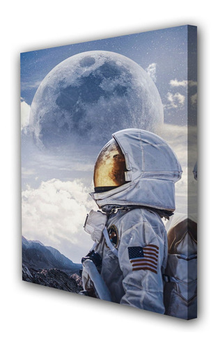 Cuadro Canvas Astronauta Traje Espacial Luna M2