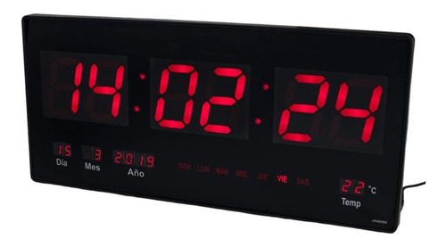 Reloj Digital De Pared Calendario Temperatura 48x25cm Grande