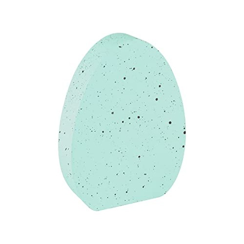 Figura De Madera Forma De Huevo (azul Salpicado), 4 Pul...