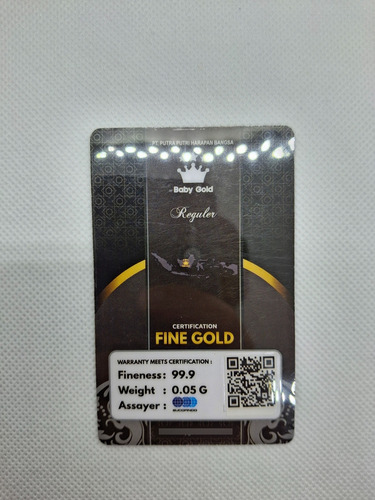 Oro Puro 24k Mini Moneda Certificada Corona Real 0.05 Gramos