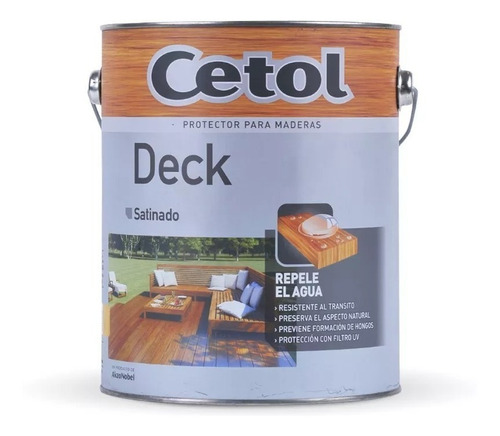 Cetol Deck Natural O Teca X 4 Lts Repele El Agua