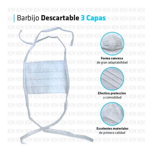 Imagen 2 de 10 de Barbijo Mascara Antibacterial 3 Filtros Prevencion Pack 20