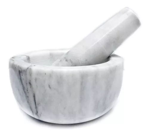 Mortero Marmol De Carrara Blanco 12x6cm Nonfork Machacador