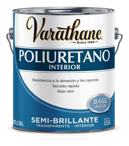 Poliuretano Interior Semi Brillante Varathane  X 4 Lts.