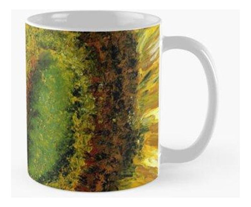 Taza X4 Pintura Al Óleo De Girasol Calidad Premium