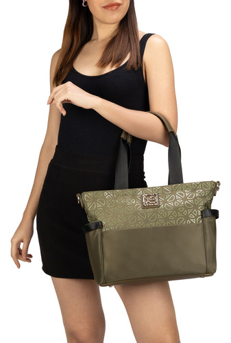 Bolsa Tote Cloe Dijaden Grande Color Verde