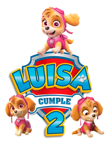 Logo Digital Paw Patrol Personalizado Con Tu Nombre Cumple