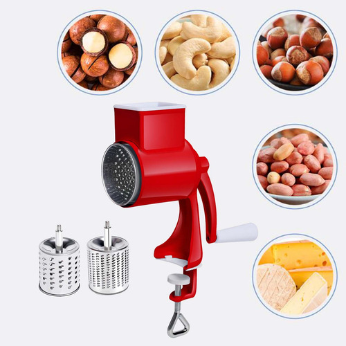 Molino De Maíz Con Abrazadera De Mesa, Rojo 2 Hojas